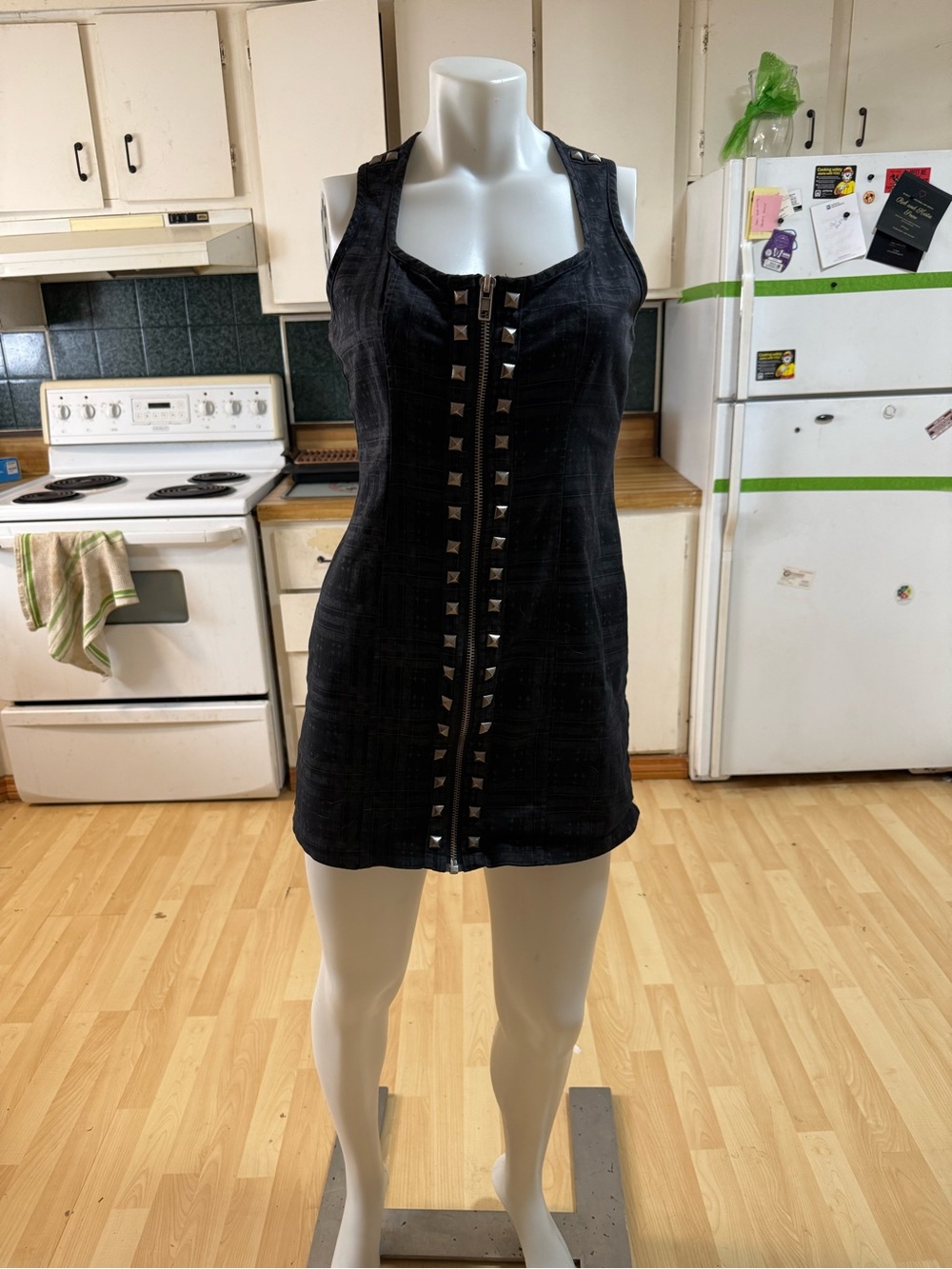Lip Service Black Stud-Front Tank Mini Dress